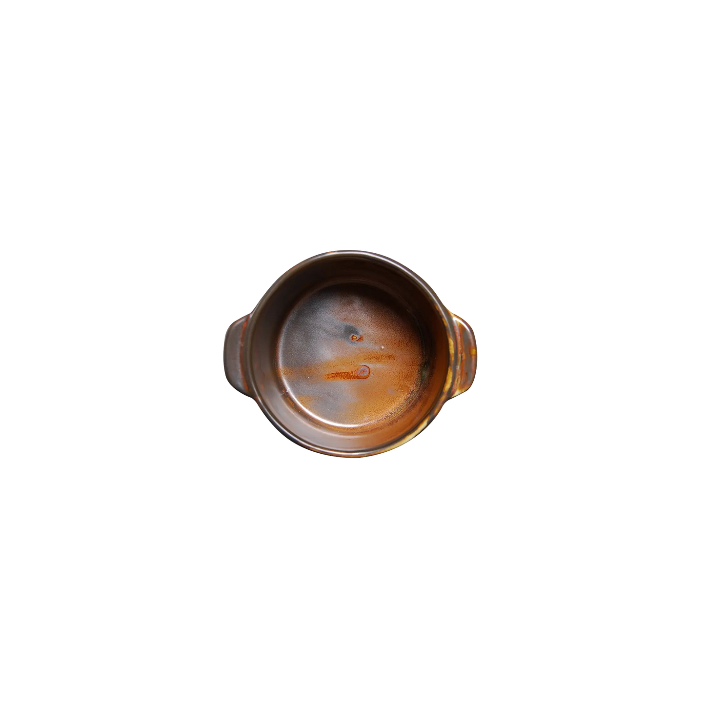 BK-0188 – 4'' Rd. Baking Pot W/Handle Lava 5 Oz.