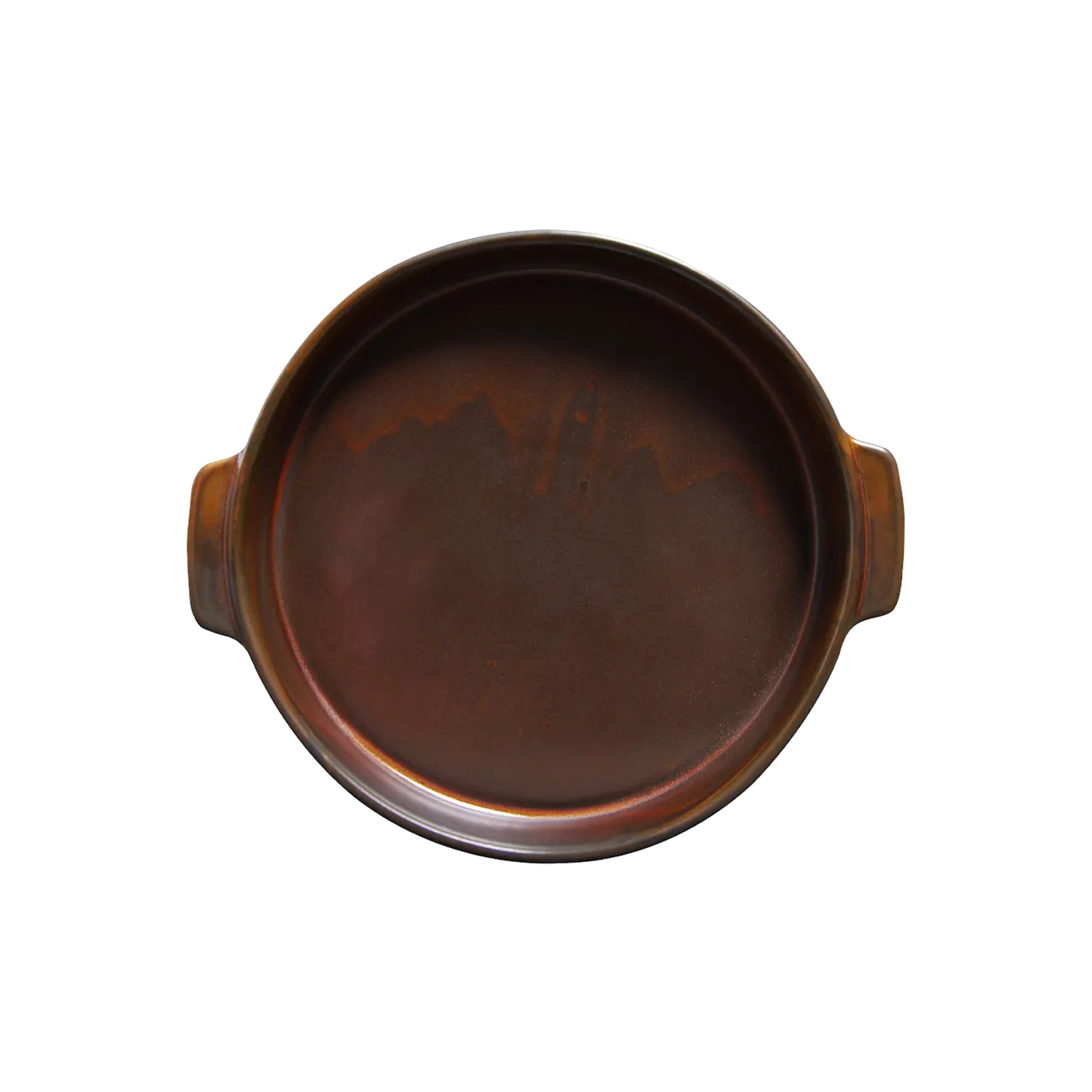 BK-0194 – 9'' Rd. Baking Dish W/Handle Lava 25 Oz.