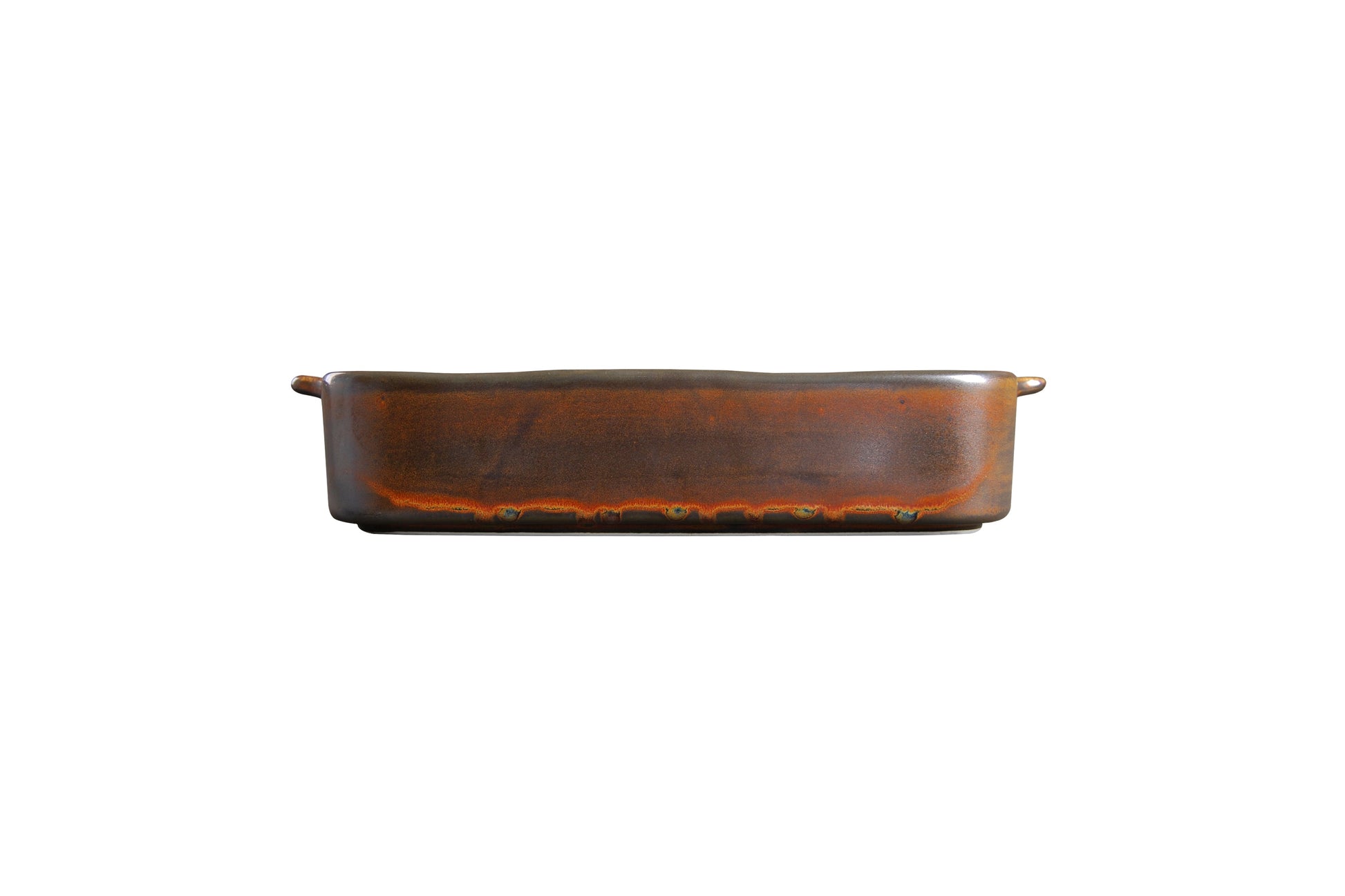 BK-0196 - 10 x 6.5'' Rect. Baking Dish W/Handle Lava 36 Oz.