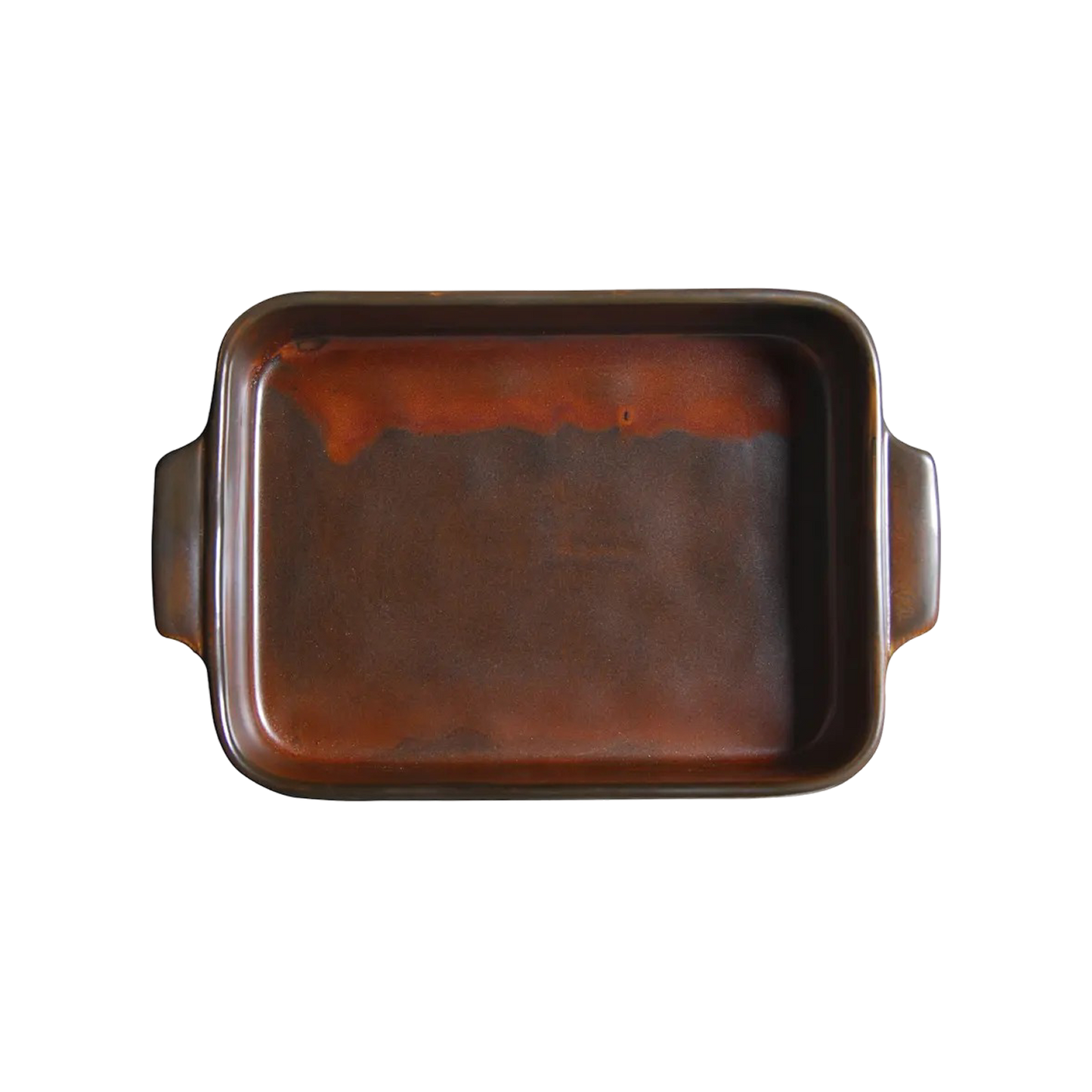 BK-0196 - 10 x 6.5'' Rect. Baking Dish W/Handle Lava 36 Oz.