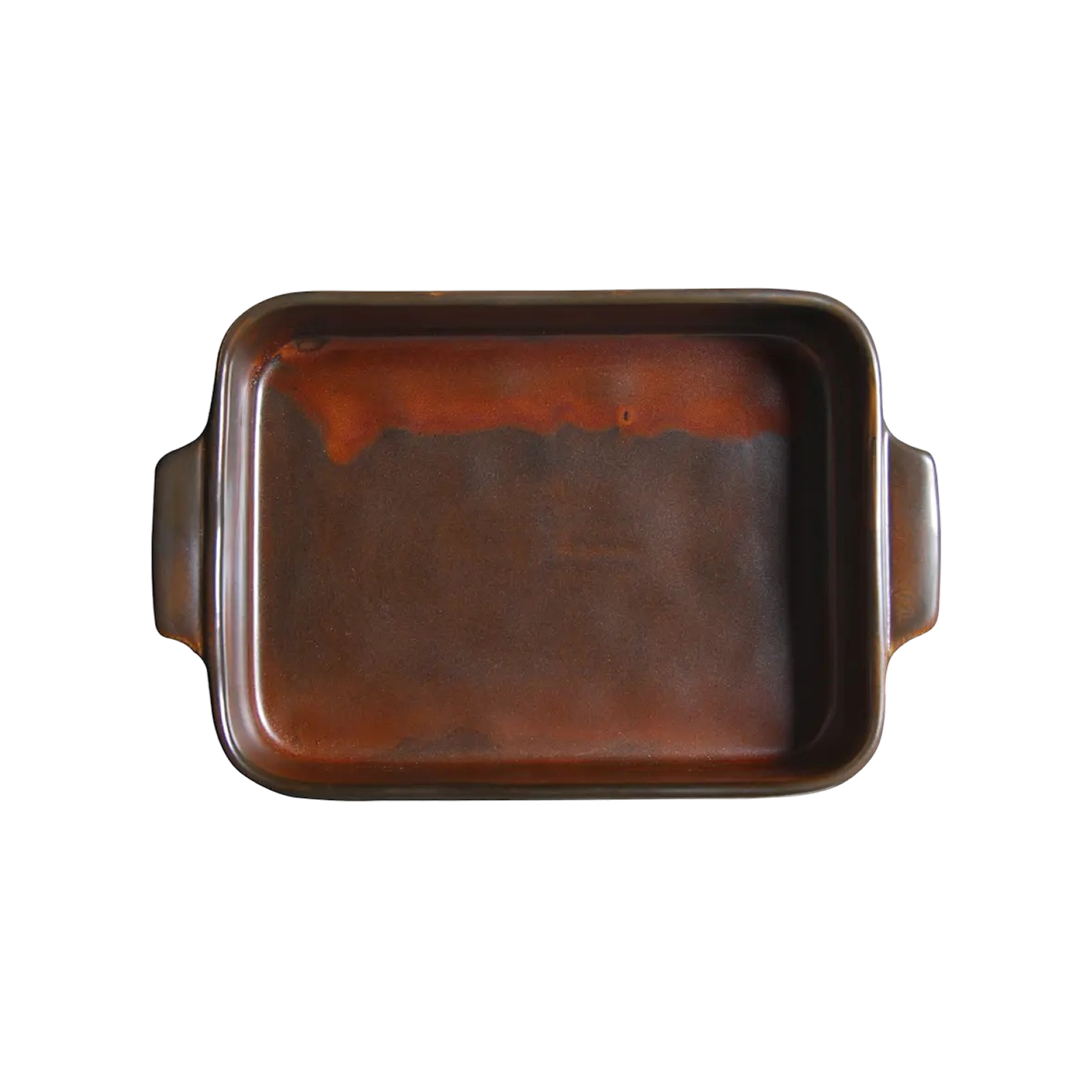 BK-0196 - 10 x 6.5'' Rect. Baking Dish W/Handle Lava 36 Oz.