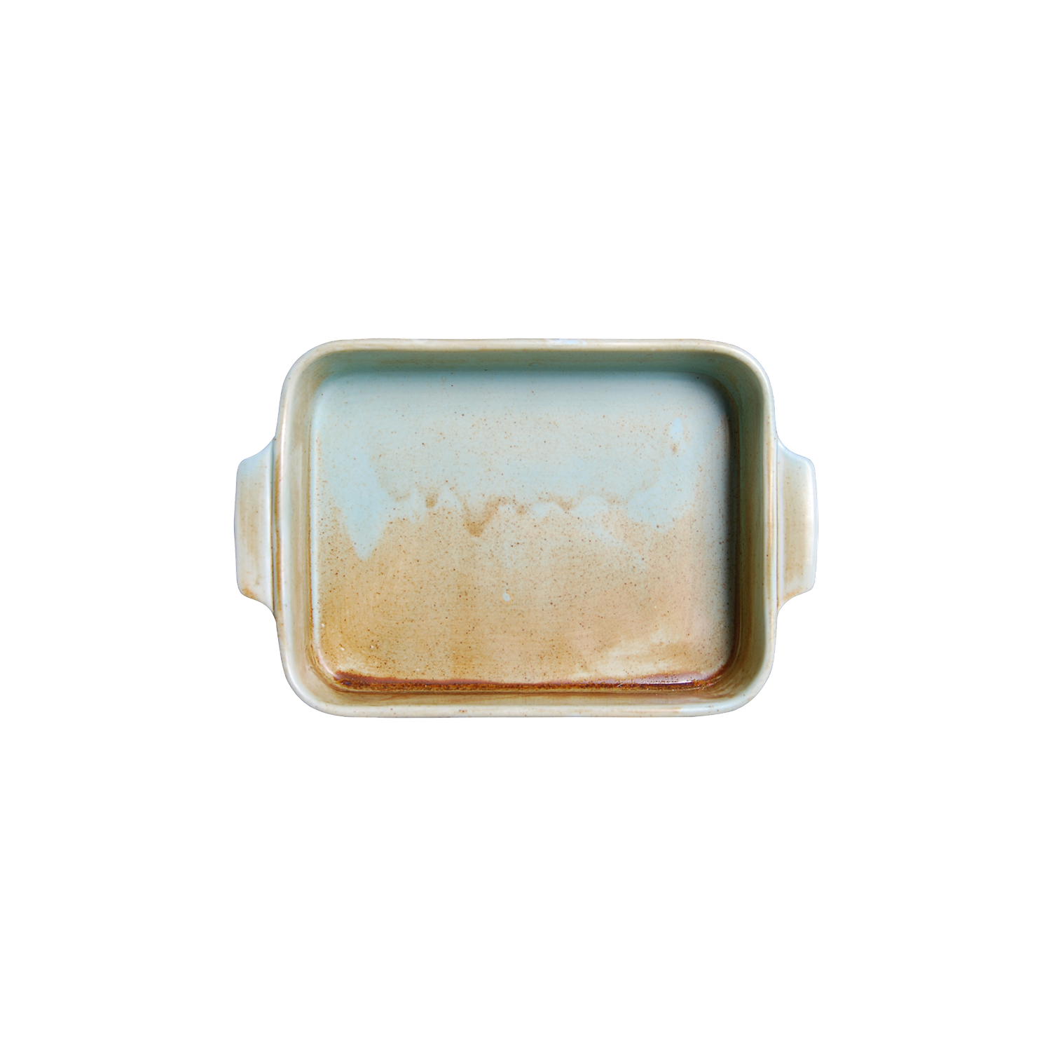 BK-2064 - 10 x 6.5'' Rect. Baking Dish W/Handle Fire Earth 36 Oz.