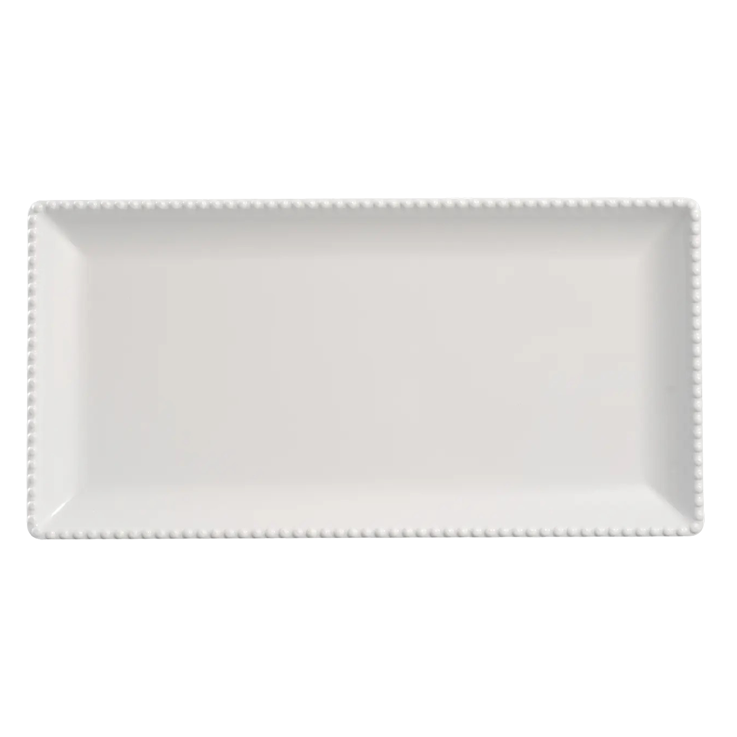 MM-5253 - 16x8'' Rectangular Melamine Beaded Platter, Chip-Resistant