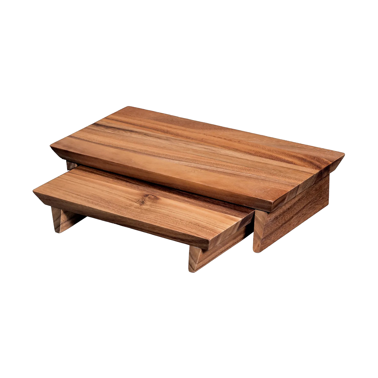 WP-2094 - Pedastel Rect., display 2 sets acacia wood
