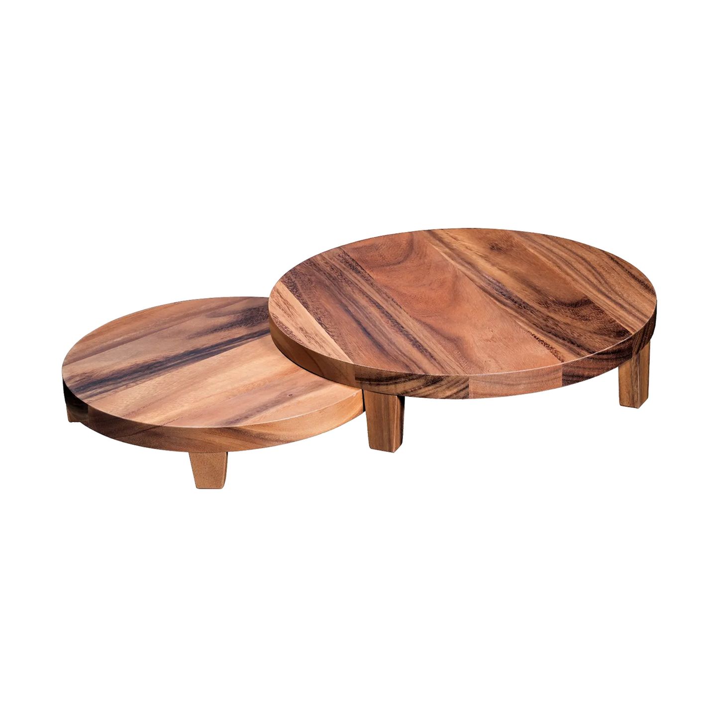 WP-2096 - Pedastel Round ., display 2 sets acacia wood