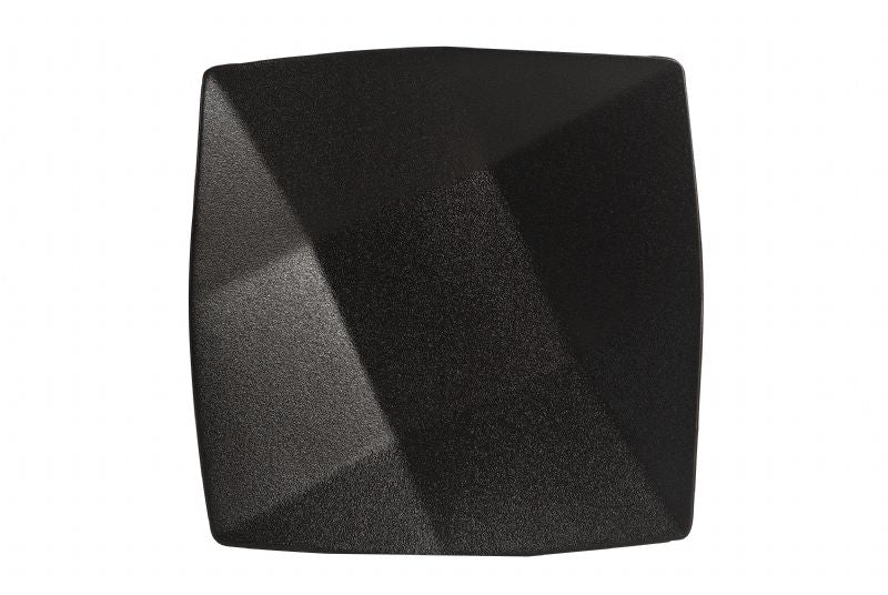 BK0028: 10.5" Square Shallow Plate Black Chinaware Top View