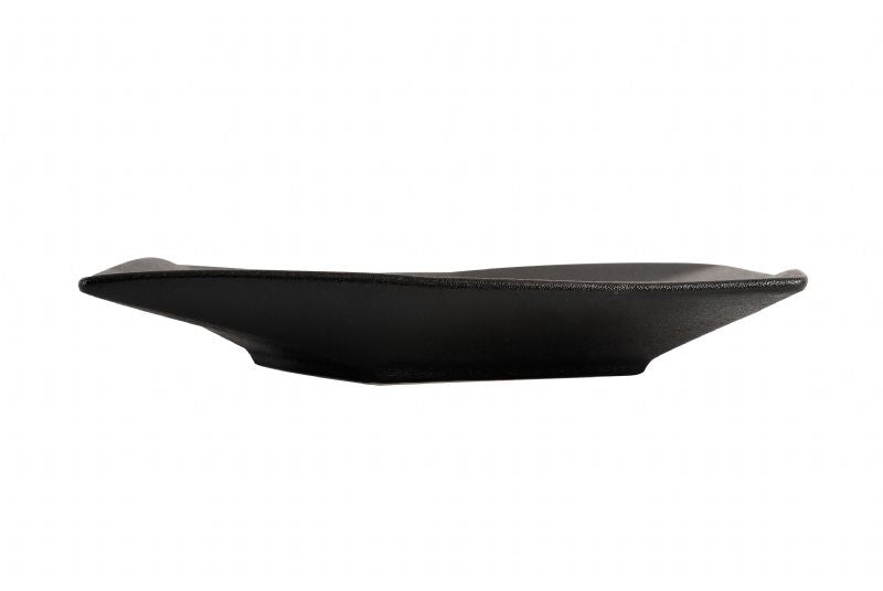 BK0028: 10.5" Square Shallow Plate Black Chinaware Side View
