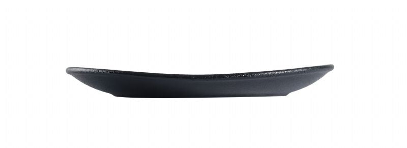 BK0072: Oval Plate 8.25 x 7.25" Black Chinaware Side View