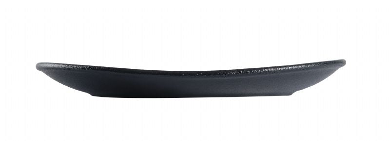 BK0074: Oval Plate 10 x 7.75" Black Chinaware Side View