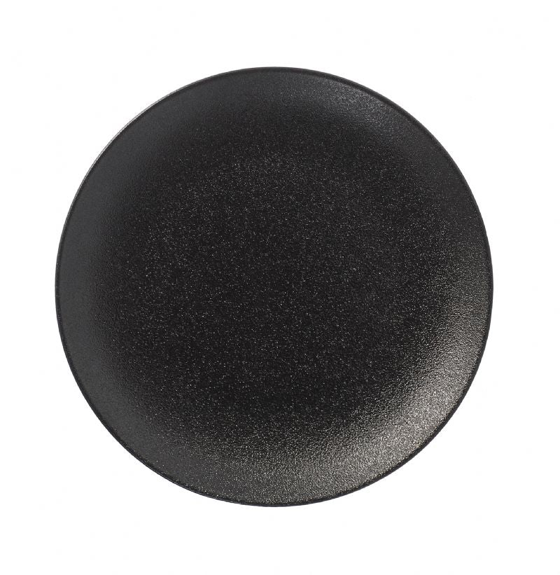 BK0080: 10" Round Coupe late Black Chinaware Top View