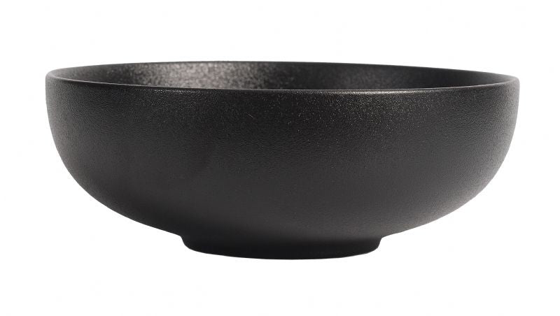 BK0096: 7.5" Bowl 38 oz. Black Chinaware Top View