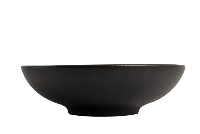 BK0102: 9" Round Bowl 40 oz. Black Chinaware Top View