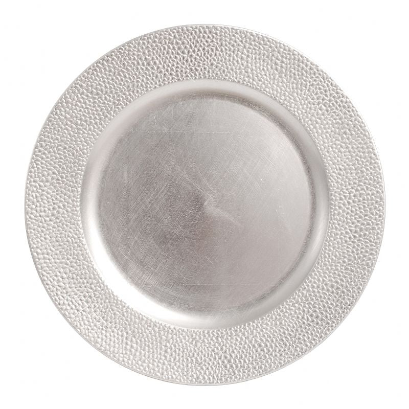CP4017: 13" Silver Mosaic Charger Mix Top View