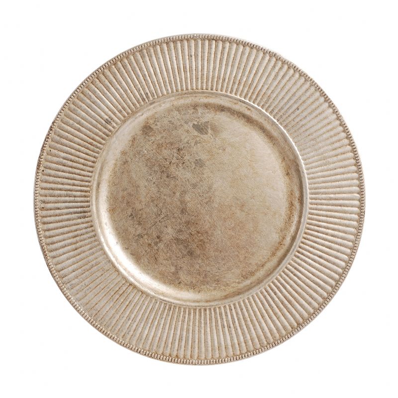 CP5132: 13" Antique Silver Radiant Charger Mix Top View