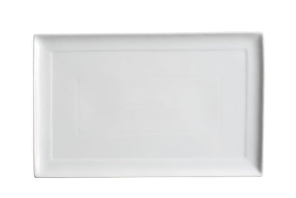 AW-0728 - 14 x 9.25’’ Beaded Rectangular Platter White Chinaware