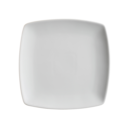 AW8412: 10.75" Square Plate White Chinaware Top View
