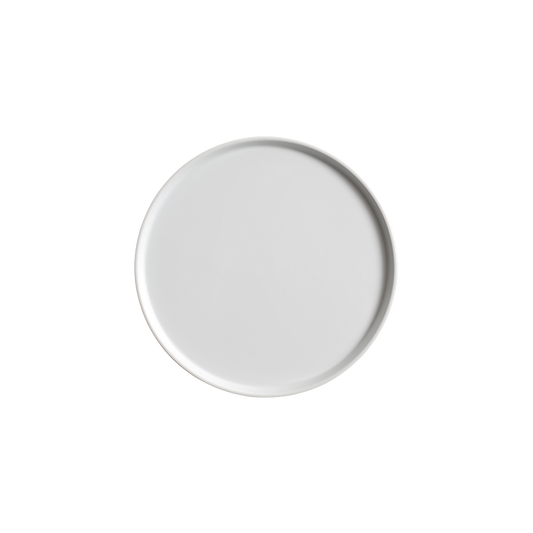 AW8554: 8" Stackable Round Plate White Chinaware Top View
