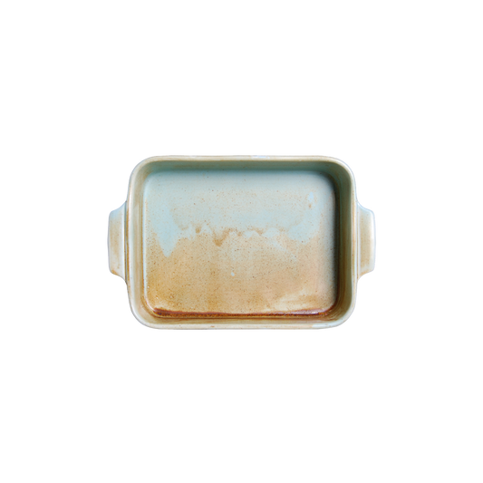 BK-2064 - 10 x 6.5'' Rect. Baking Dish W/Handle Fire Earth 36 Oz.