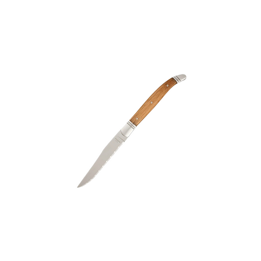 MW-1014 - Steak Knife Fully Serrated Wood Handle