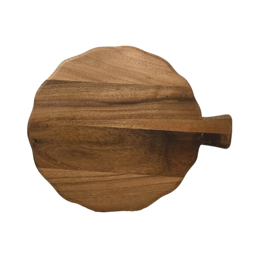 WP-2042 - Display, Pedastel board, 20’’, round, with handle, acacia wood