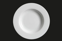 AW0063: 12" Rim Pasta Plate White Chinaware Top View