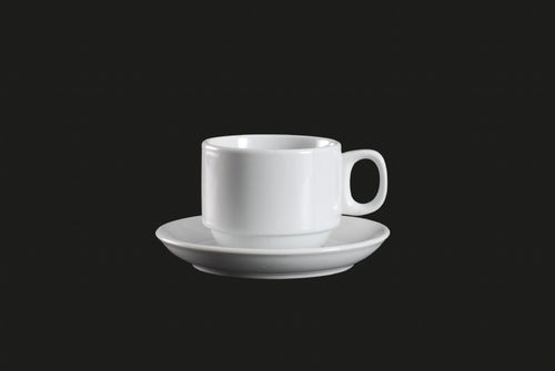 AW0071: Stackable Cup 7.5 oz. White Chinaware Top View