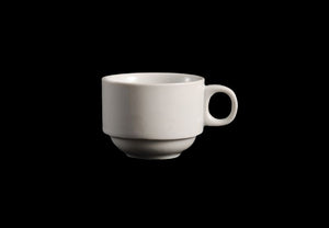 AW0078: Espresso Stackable Cup 3 oz. White Chinaware Top View