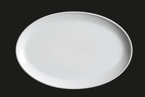 AW0145: 13 x 8.75" Oval Platter White Chinaware Top View