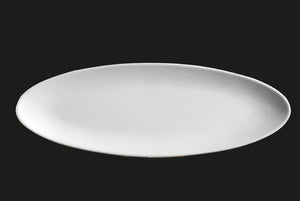 AW0178: 16.5 x 5.5" Oval Platter White Chinaware Top View