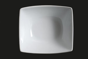 AW0290: 6.5 x 5.25" Rectangular Bowl 10 oz. White Chinaware Top View