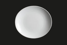 AW0302: 11" Oval Coupe Plate White Chinaware Top View