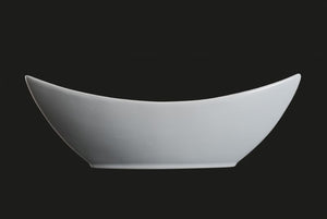AW0326: 13.5 x 6.75" Rectangular Bowl 60 oz. White Chinaware Top View
