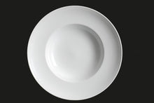 AW0453: 10" Wide Rim Soup Plate 12 oz. White Chinaware Top View