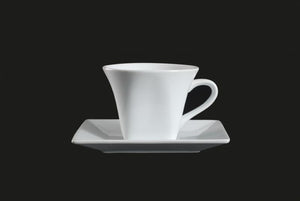 AW0613: 4.5" Square Saucer White Chinaware Top View