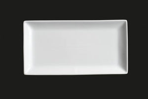AW0732: 14 x 9.25" Rectangular Platter 14 x 9.25" White Chinaware Top View