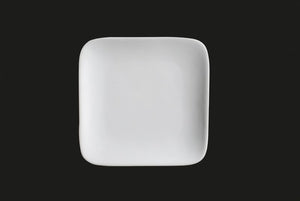 AW0772: 6" Square Plate White Chinaware Top View
