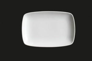 AW0806: 10.5 x 7.25" Rectangular Plate White Chinaware Top View