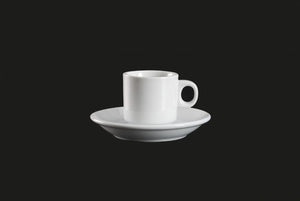 AW0836: Espresso Cup Stackable 3 oz. White Chinaware Side View