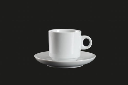 AW0838: Stackable Cup 7.5 oz. White Chinaware Top View