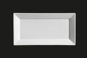AW1420: 10 x 5" Rectangular Plate White Chinaware Top View