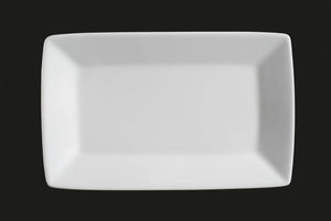 AW1424: 12 x 8" Rectangular Plate White Chinaware Top View