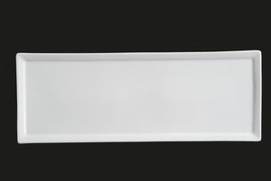 AW1448: 14 x 5" Rectangular Platter White Chinaware Top View