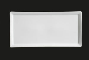 AW1470: 12 x 7.25" Rectangular Platter White Chinaware Top View