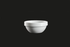 AW1530: 3.5" Round Stackable Bowl 4 oz. White Chinaware Top View