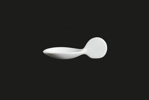 AW1560: 4" Appetizer Spoon White Chinaware Top View