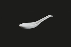 AW1562: 5.5" Chinese Spoon White Chinaware Side View