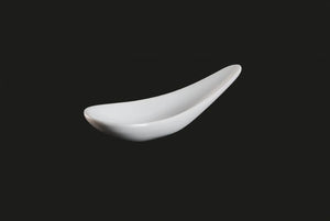 AW1564: 4" Appetizer Spoon White Chinaware Side View
