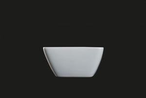 AW1722: 4" Square Bowl 7 oz. White Chinaware Side View