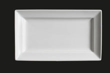 AW7042: 12 x 7.5" Rectangular Shallow Plate 12 oz. White Chinaware Top View