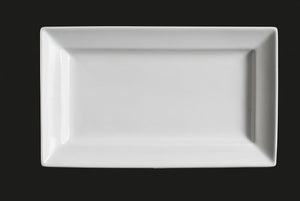 AW7044: 14.5 x 8.5" Rectangular Shallow Plate 24 oz. White Chinaware Top View